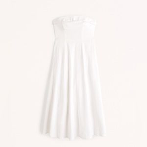 Abercrombie and Fitch Women’s strapless Linen-Blend Midi Dress Sz M